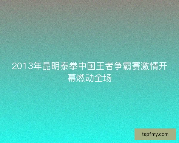 2013年昆明泰拳中国王者争霸赛激情开幕燃动全场