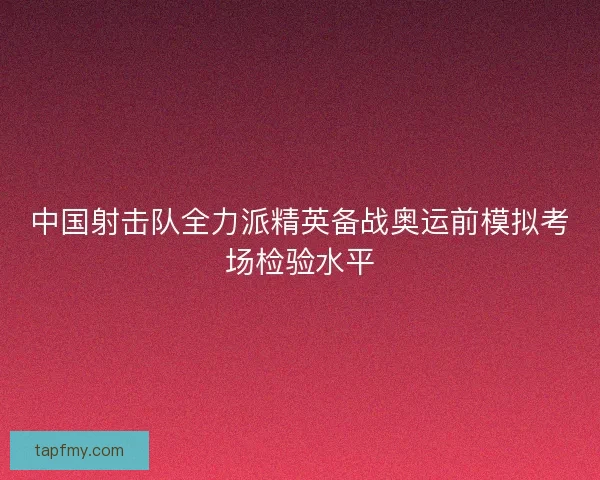 中国射击队全力派精英备战奥运前模拟考场检验水平